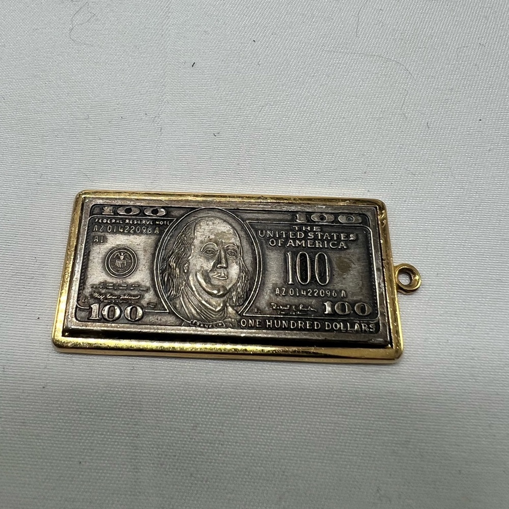 One hundred dollar bill charm/pendant